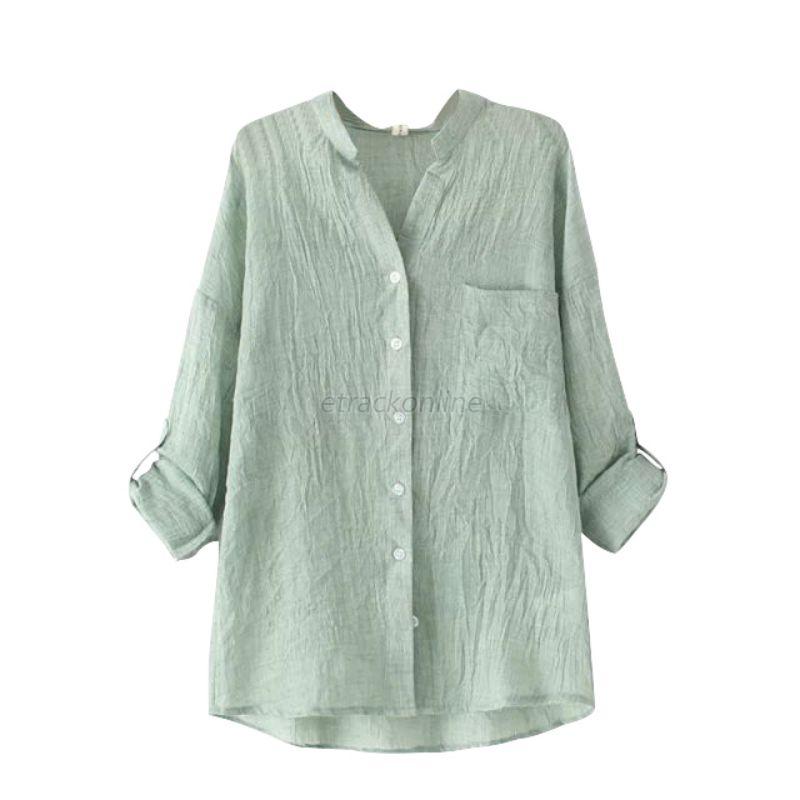 Long Sleeve Womens Button Down Linen Shirts At Luciano Pearson Blog 